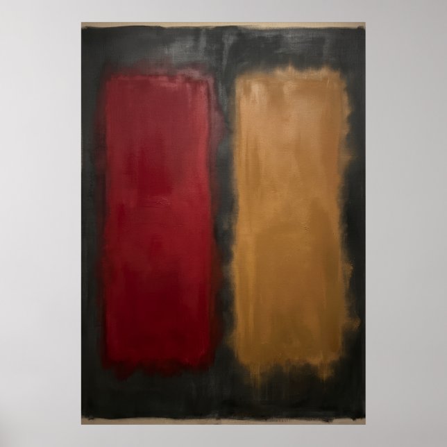 Affiche abstraite de champ de couleur | Rouge insp (Devant)