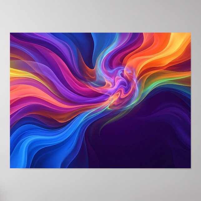 Affiche Abstraite de Convergence de Couleurs Arc-e (Devant)