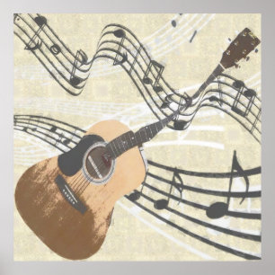 Affiche abstraite de guitare