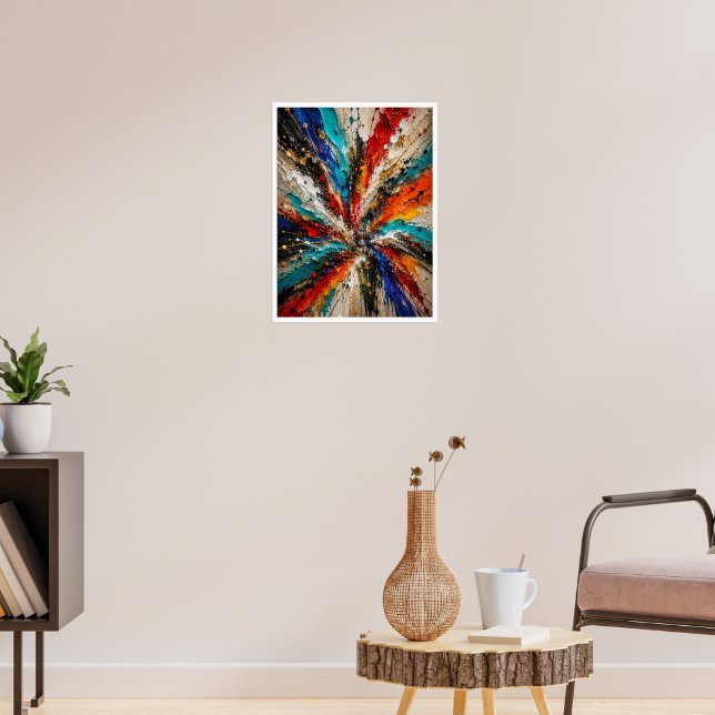 Affiche Abstraite Explosion de Couleurs (Salon 3)