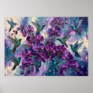 Affiche Abstraite Fleurie Violette