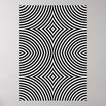 Affiche Abstraite Géométrique Noir et Blanc Gras