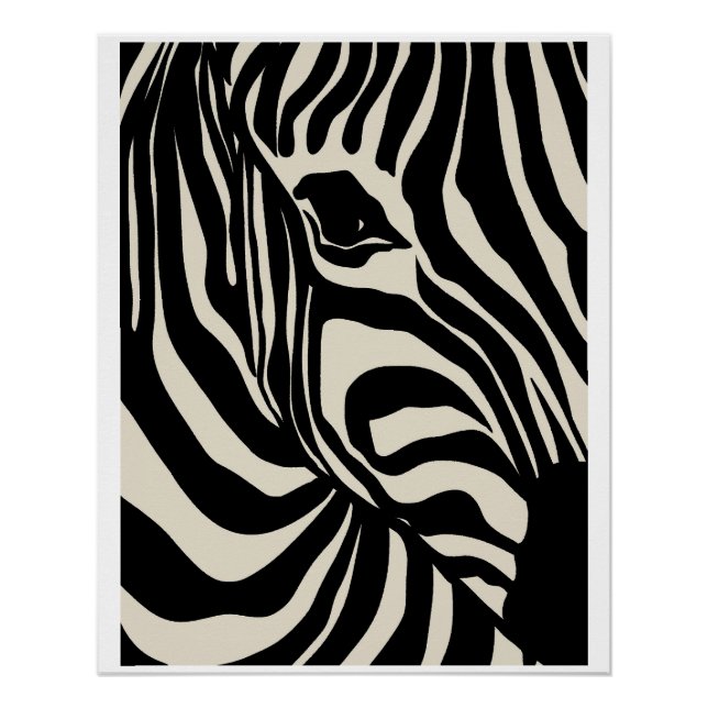 Affiche abstraite & graphique Fluid Zebra Stripes  (Devant)