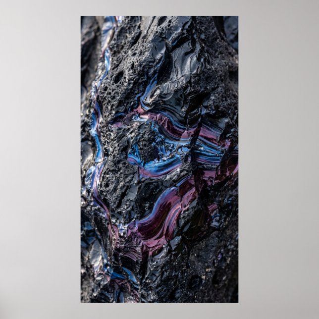 Affiche Abstraite Minérale Violet Foncé (Devant)