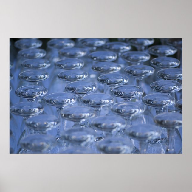 Affiche abstraite motif de verres en cristal (Devant)
