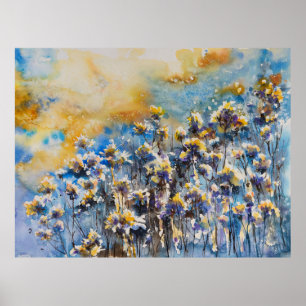 Affiche Abstraite nature arrière - plan à motifs floraux.P