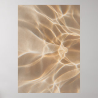 Affiche Abstraite Ondulation d'Eau Dorée