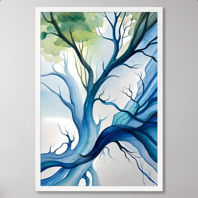 Affiche abstraite peinture mère arbre de vie sauver la ter (abstract painting mother tree of life save earth)
