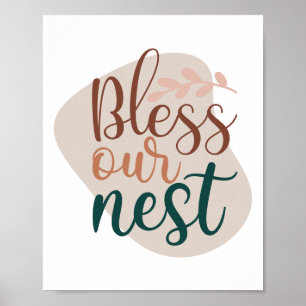 Affiche Abstraite Terracotta Bless Our Nest Typographie