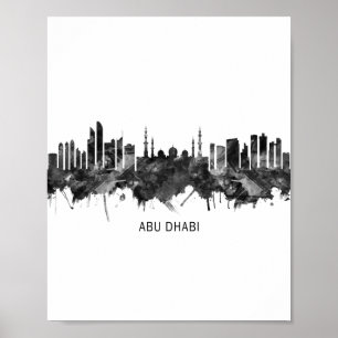 Affiche Abu Dhabi UAE Skyline BW