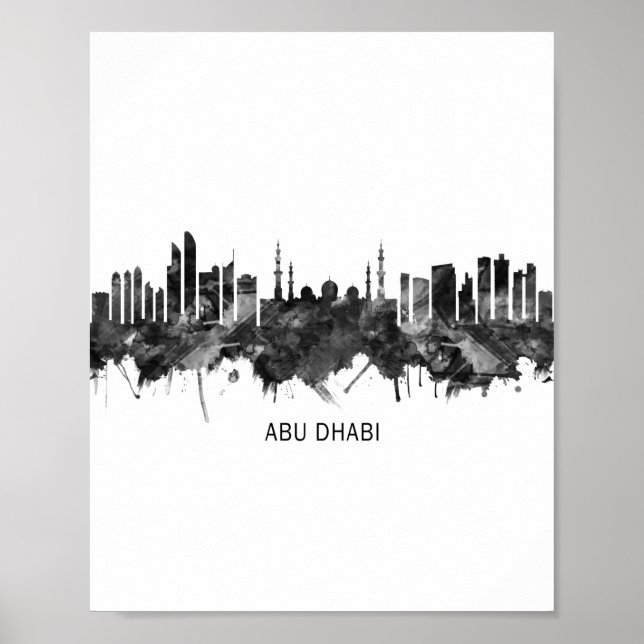 Affiche Abu Dhabi UAE Skyline BW (Devant)