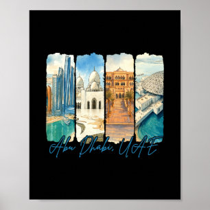 Affiche Abu Dhabi Uae Voyage Voyage Coup de pinceau Souven