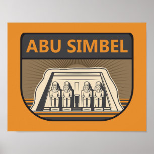Affiche Abu Simbel Egypt Travel Art Retro