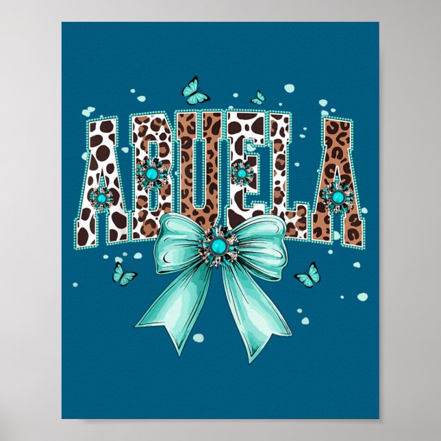 Affiche Abuela occidentale arc-en-ciel sarcelle turquoise  (Devant)