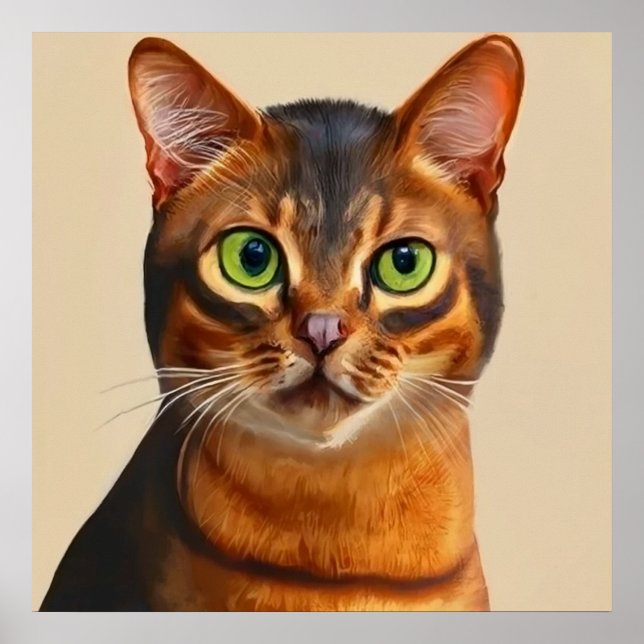 Affiche Abyssinian - Portrait de chat (Devant)