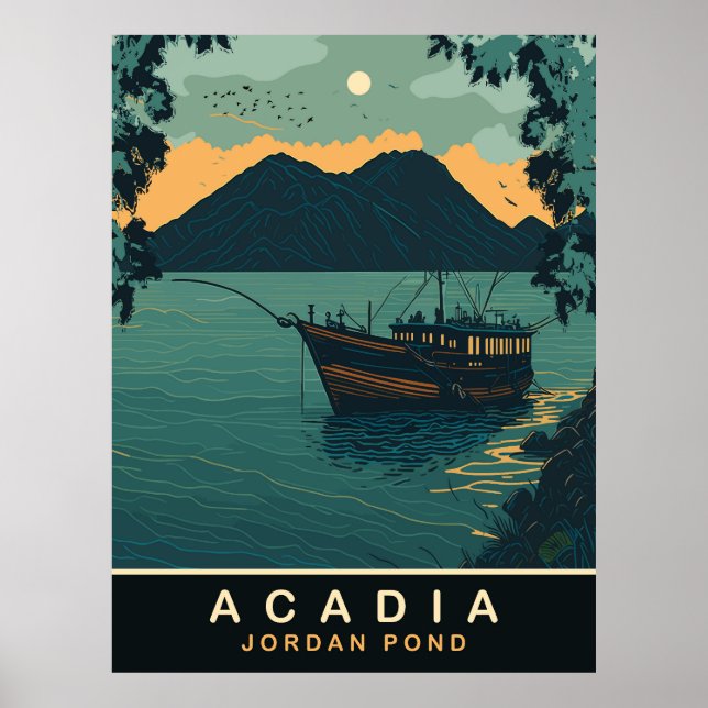 Affiche Acadia, Jordan Pond, Voyage (Devant)