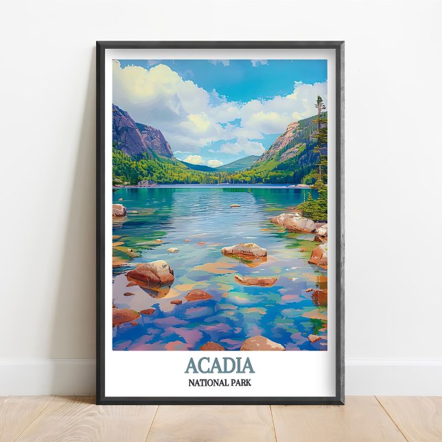 Affiche Acadia Wall Art- Jordan Pond Print- Acadia Nationa (Créateur téléchargé)