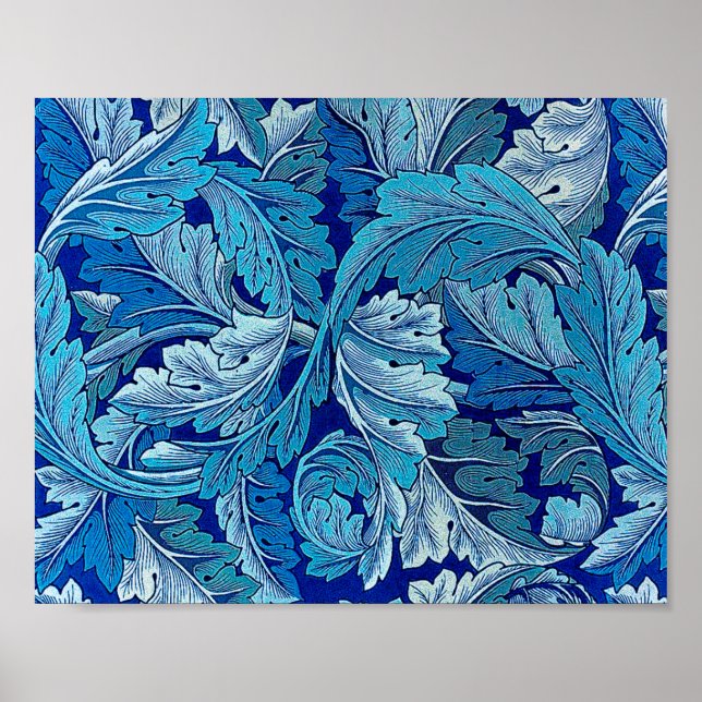 Affiche Acanthus Blue, William Morris (Devant)