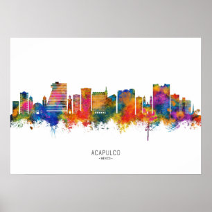 Affiche Acapulco Mexico Skyline