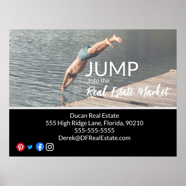 Affiche Accédez à la carte postale marketing immobilier (Devant)