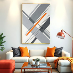Affiche Accent géométrique minimaliste orange