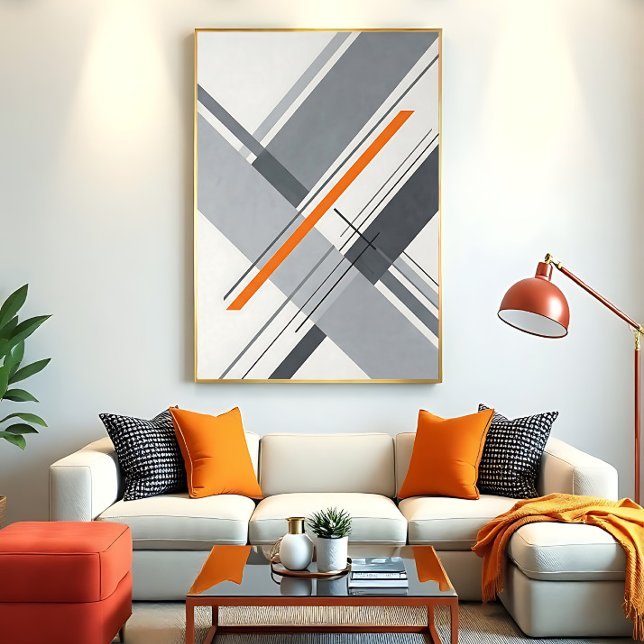 Affiche Accent géométrique minimaliste orange (Créateur téléchargé)
