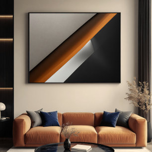 Affiche Accent Minimaliste Abstrait Orange Brûlé