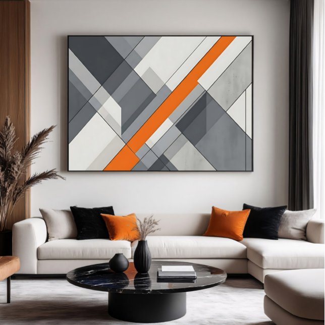 Affiche Accent Orange Abstrait Moderne (Créateur téléchargé)