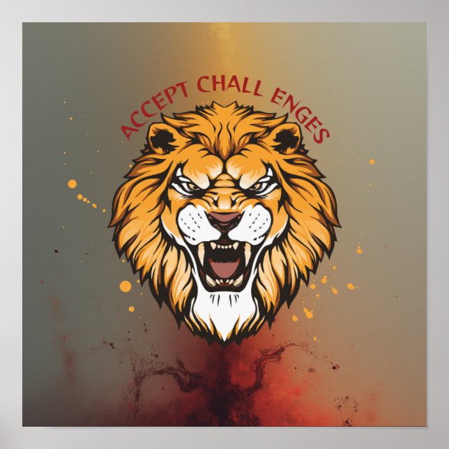 Affiche Accept Challenges – Motivational Quote Design (Devant)