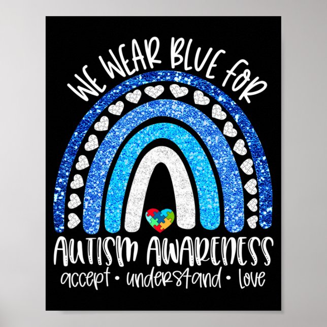 Affiche Accept Understand Love - We Wear Blue for Autism A (Devant)