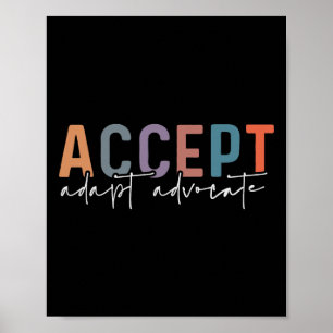 Affiche Accepter Adapt Advocate Enseignant de l'éducation