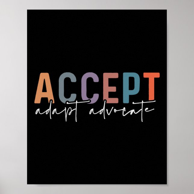 Affiche Accepter Adapt Advocate Enseignant de l'éducation  (Devant)