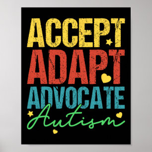 Affiche Accepter Adapt Advocate Sensibilisation sur l'auti