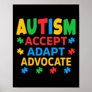 Affiche Accepter Adapt Advocate Sensibilisation sur l'auti