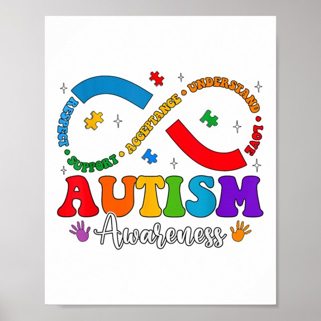 Affiche Accepter Comprendre Amour Coeur Infinité Autisme A (Devant)
