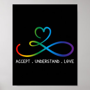 Affiche Accepter Comprendre Amour Neurodiversité Infinité 