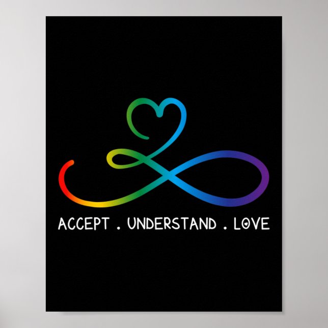 Affiche Accepter Comprendre Amour Neurodiversité Infinité  (Devant)