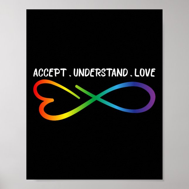 Affiche Accepter Comprendre Amour Neurodiversité Infinité  (Devant)