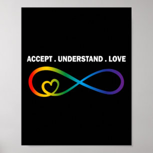 Affiche Accepter Comprendre Amour Neurodiversité Infinité 