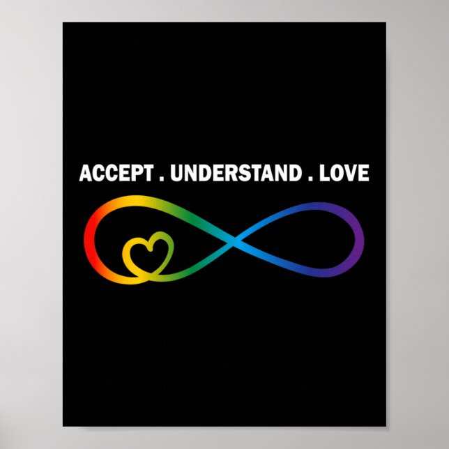 Affiche Accepter Comprendre Amour Neurodiversité Infinité  (Devant)