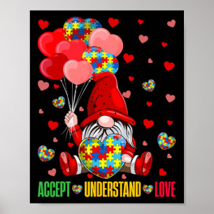 Affiche Accepter Comprendre Amour Puzzle Autisme Cœur Gnom