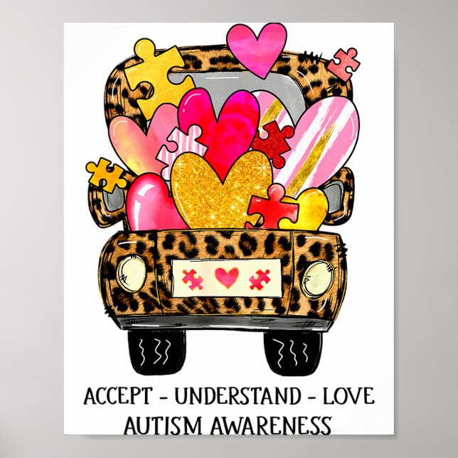 Affiche Accepter Comprendre Amour Sensibilisation Autisme  (Devant)
