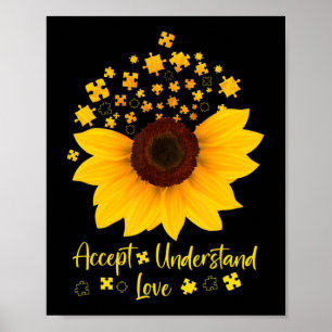 Affiche Accepter Comprendre l'amour Sunflower Chemise Auti
