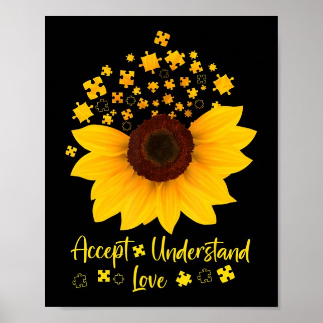 Affiche Accepter Comprendre l'amour Sunflower Chemise Auti (Devant)