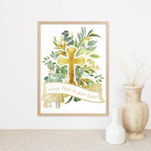 Affiche Acceptez Jésus dans votre coeur - Foi chrétienne