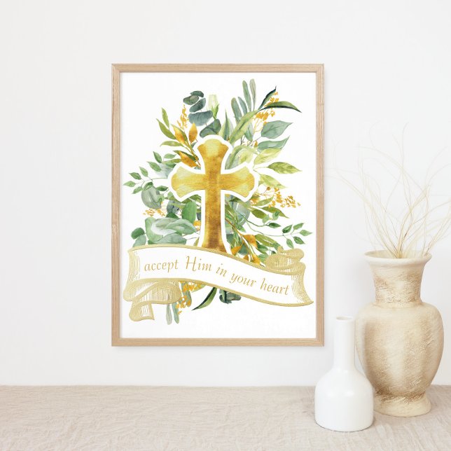 Affiche Acceptez Jésus dans votre coeur - Foi chrétienne (Créateur téléchargé)