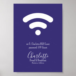 Affiche Accès Wi-Fi Moderne Simple Violet Blanc