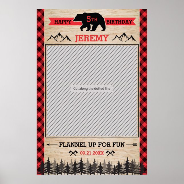 Affiche Accessoire de cadre de fête de bûcheron pour photo (Devant)