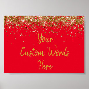 Affiche Accessoire de fête d'anniversaire paillettes rouge