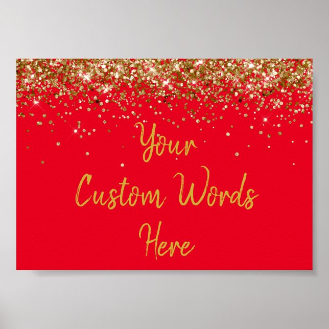 Affiche Accessoire de fête d'anniversaire paillettes rouge (Devant)